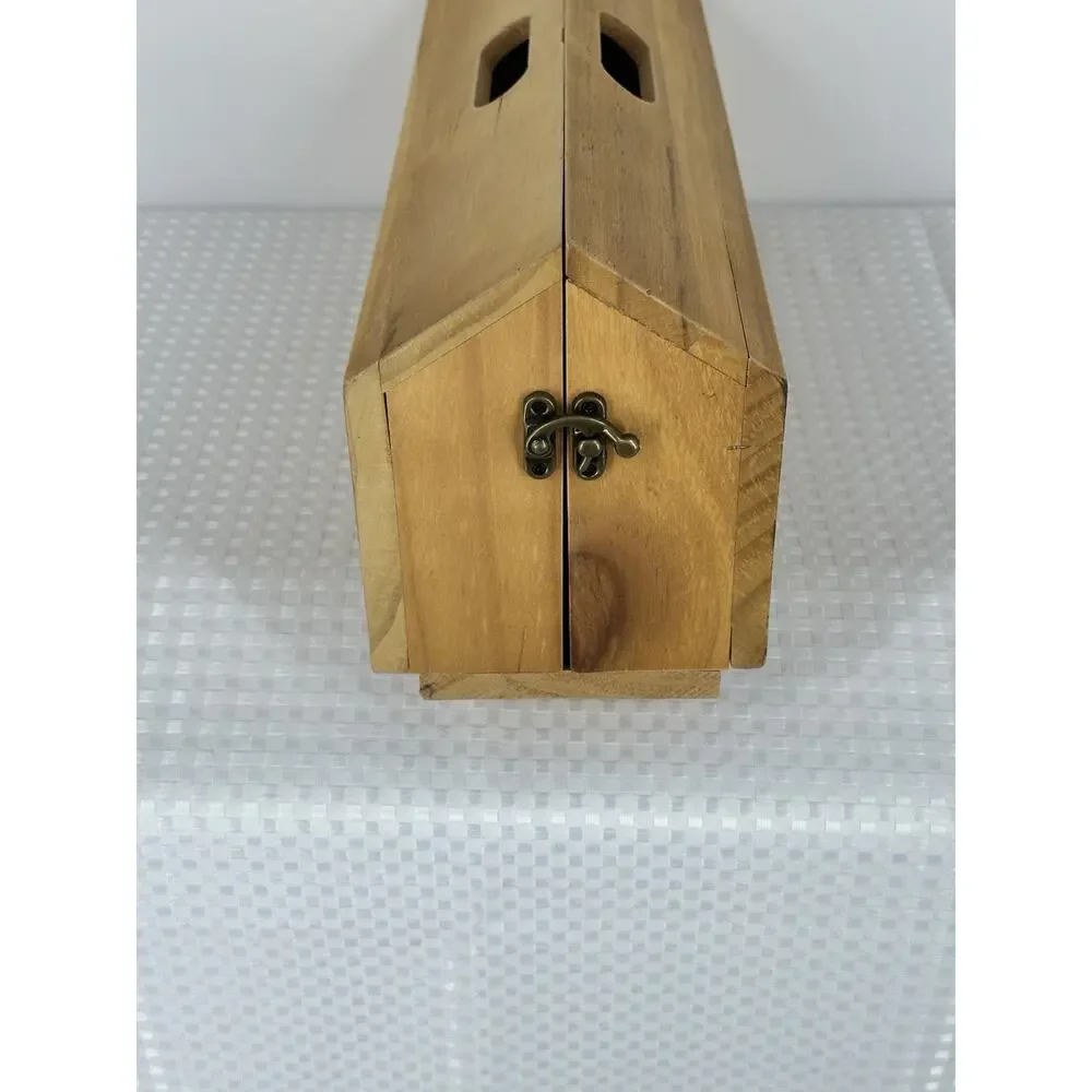 Wooden Serving Tray Folds Up To Carry WINE 15”x15” Coastal Bar Party